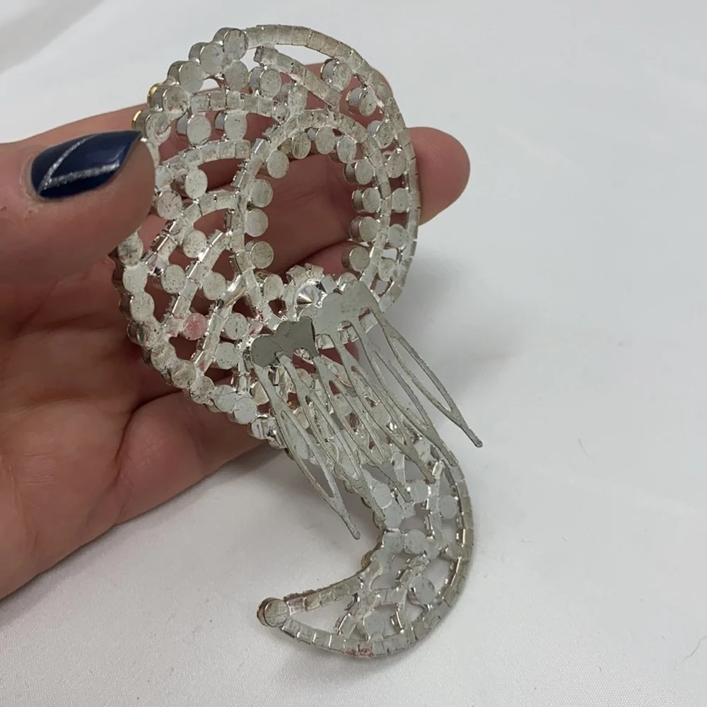 Large 4.5” Rhinestone Hair Comb Accessory